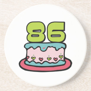 86 Year Old Birthday Cake Coaster