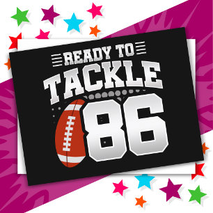 86 Year Old Tackle Football Party 86th Birthday Postcard