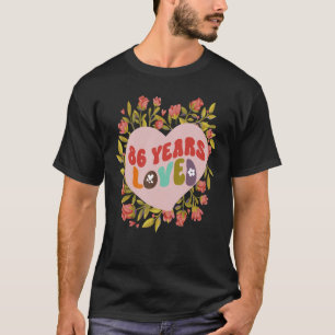 86 years loved women birthday celebration retro fl T-Shirt