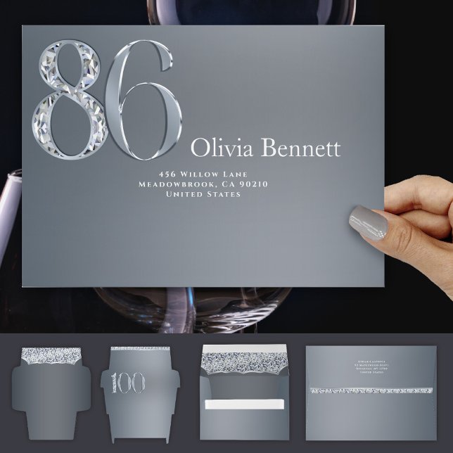 86th Anniversary Diamond Number Eighty Six Silver  Envelope (Creator Uploaded)