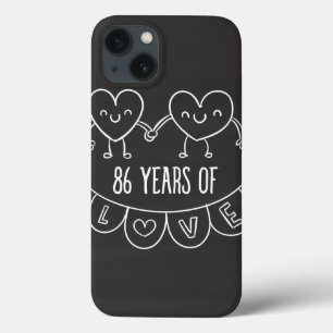 86th Anniversary Gift Chalk Hearts iPhone 13 Case