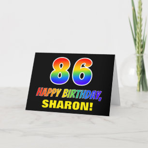 86th Birthday: Bold, Fun, Simple, Rainbow 86 Card