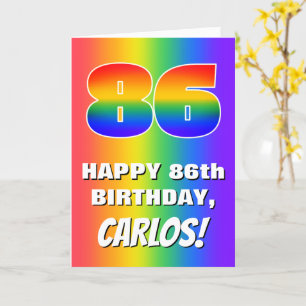 86th Birthday: Colourful, Fun Rainbow Pattern # 86 Card