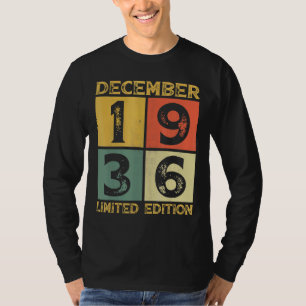 86th Birthday Decorations December 1936 86 Years O T-Shirt