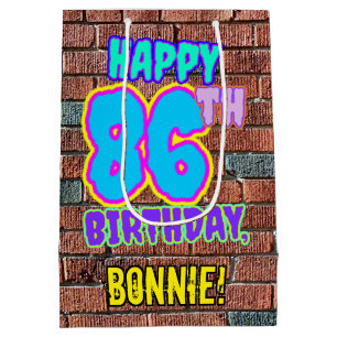 86th Birthday: Fun, Urban Graffiti Inspired Look Medium Gift Bag