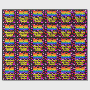 86th Birthday: Loving Hearts Pattern, Rainbow # 86 Wrapping Paper