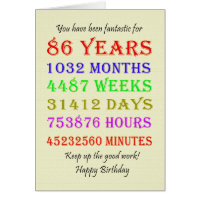 86th Birthday Milestones