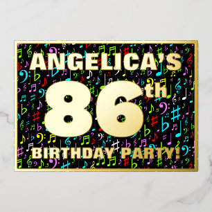 86th Birthday Party — Fun, Colourful Music Symbols