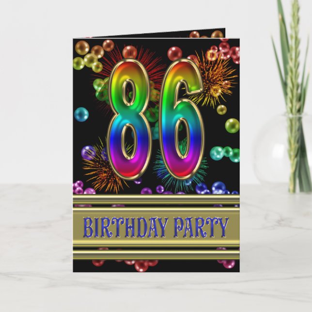 86th Birthday party Invitation (Front)