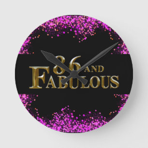 86th Birthday  Round Clock