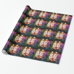 86th birthday with candles wrapping paper
