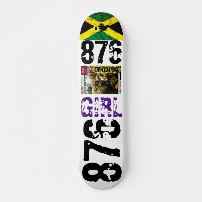 876 GIRL  JMTJAMAICA 7 3/4" Skateboard Deck (Front)