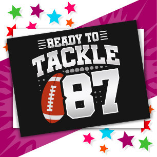 87 Year Old Tackle Football Party 87th Birthday Postcard