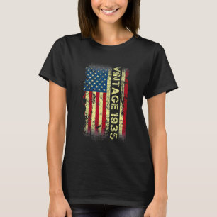 87 Year Old Vintage 1935 American Flag 87th Birth T-Shirt