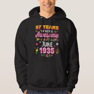 87 Years Of Being Awesome Since June 1935 Birthday Hoodie