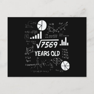 87 Years Old Bday Math Teacher 87th Birthday Gift Postcard