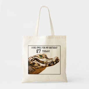 87th Birthday Alligator Smile Tote Bag