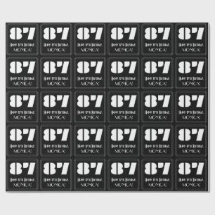 87th Birthday: Art Deco Inspired Look "87" & Name Wrapping Paper