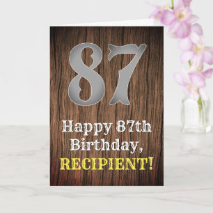 87th Birthday: Country Western Inspired Look, Name Card