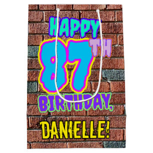 87th Birthday: Fun, Urban Graffiti Inspired Look Medium Gift Bag