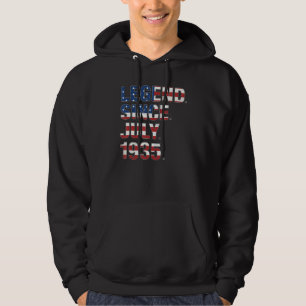 87th Birthday Legend Since July 1935 Usa Flag 87 Y Hoodie