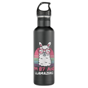 87th Birthday Llamazing Llama 87 Year Old Birthday 710 Ml Water Bottle