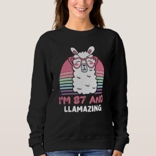 87th Birthday Llamazing Llama 87 Year Old Birthday Sweatshirt