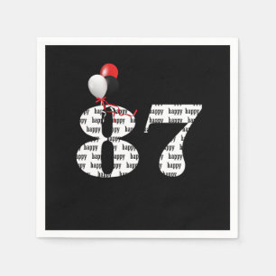 87th Birthday party balloons Napkin