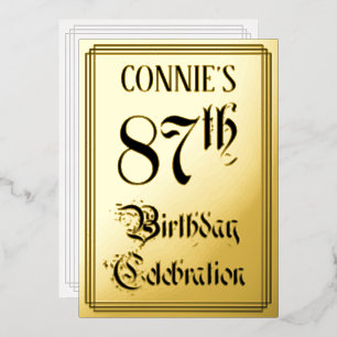 87th Birthday Party — Elegant Script + Custom Name