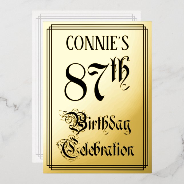 87th Birthday Party — Elegant Script + Custom Name (Front/Back)