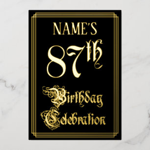 87th Birthday Party — Fancy Script & Custom Name