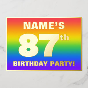 87th Birthday Party: Fun, Colorful Rainbow Pattern