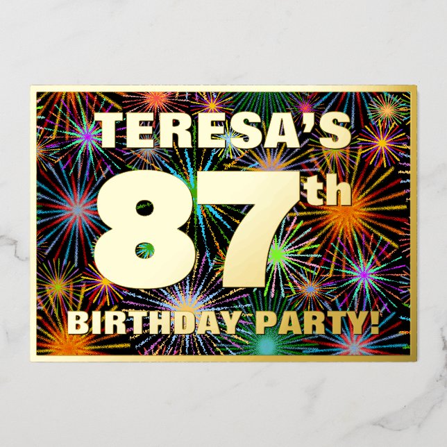 87th Birthday Party — Fun, Colourful Fireworks Loo (Front)