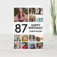 87th Birthday Photo Collage 13 Photos Black White