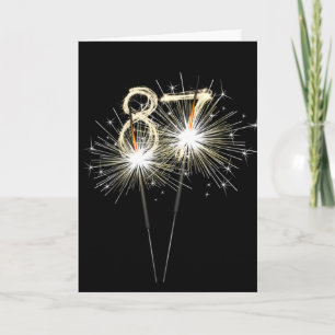 87th Birthday Sparklers on Black Card
