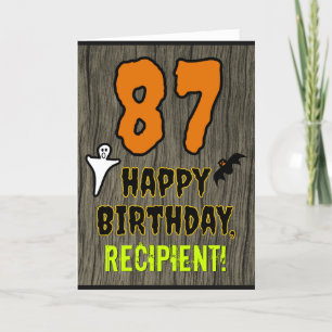 87th Birthday: Spooky Halloween Theme, Custom Name Card