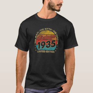 87th Birthday Vintage 1935 87 Year Old Men T-Shirt