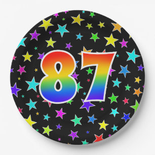 87th Event: Bold, Fun, Colourful Rainbow 87 Paper Plate