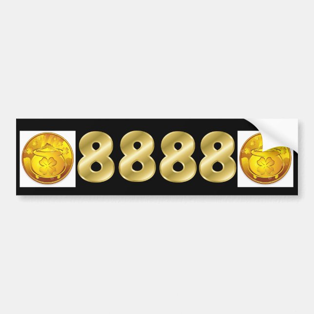 8888 Money Forever License Plate Bumper Sticker (Front)