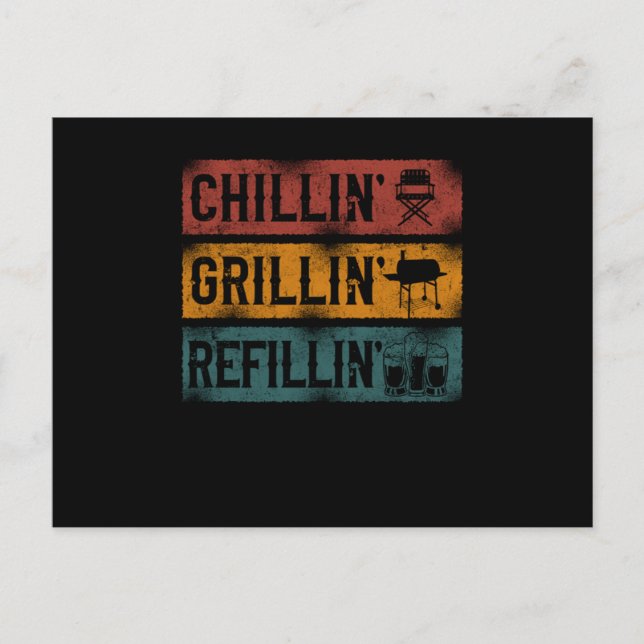 88.Bbq Chefcook Offcompetitionrestaurantbarbeque C Announcement Postcard (Front)