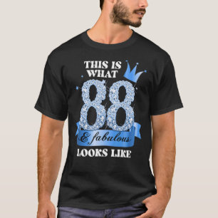 88 & Fabulous I Blue Black Party Group Candid Phot T-Shirt