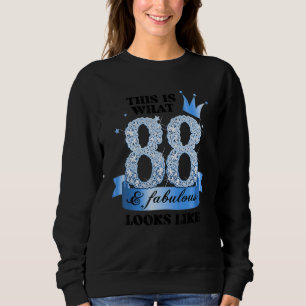 88 & Fabulous I Blue White Party Group Candid Phot Sweatshirt
