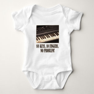 88 Keys, 10 Fingers, No Problem! Baby Bodysuit