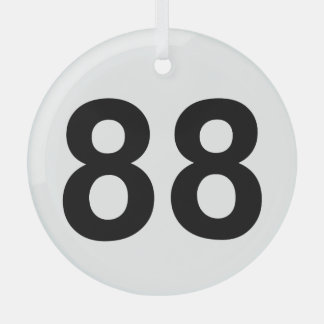 88 - number eighty-eight glass tree decoration