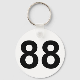 88 - number eighty-eight key ring