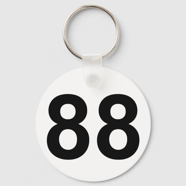 88 - number eighty-eight key ring (Front)