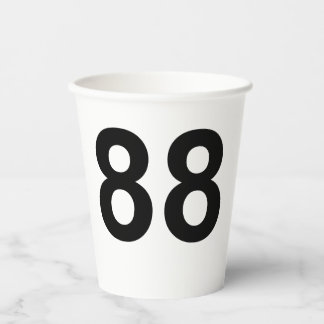 88 - number eighty-eight paper cups