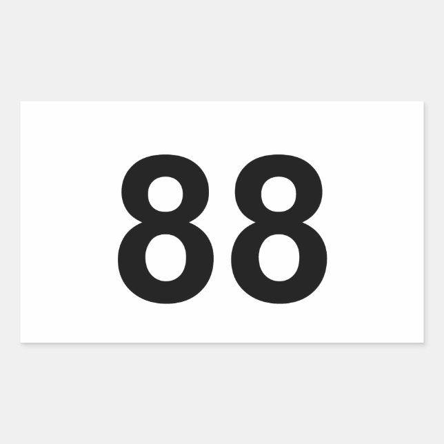 88 - number eighty-eight rectangular sticker (Front)