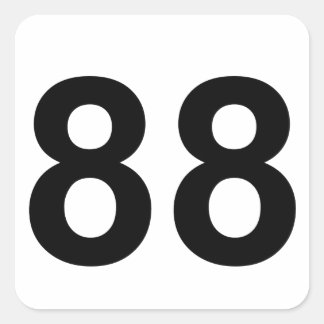 88 - number eighty-eight square sticker