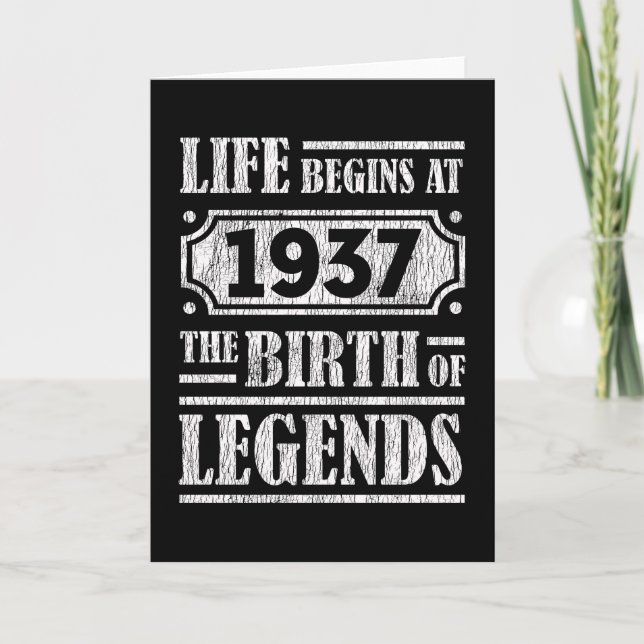 88 Year Old 1937 Birth Of Legend 88th Birthday Card (Front)